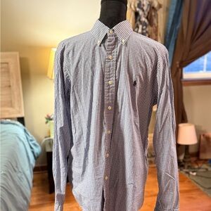 Ralph Lauren Blue and White Checkered Shirt
